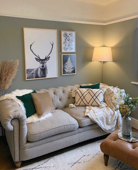 Cozy Living Room Paint Colors, Cosy Living Room Decor, Tv Rum, Grey Sofa Living Room, Snug Room, Living Room Wall Color, Living Room Decor Gray, Living Room Warm, American Houses