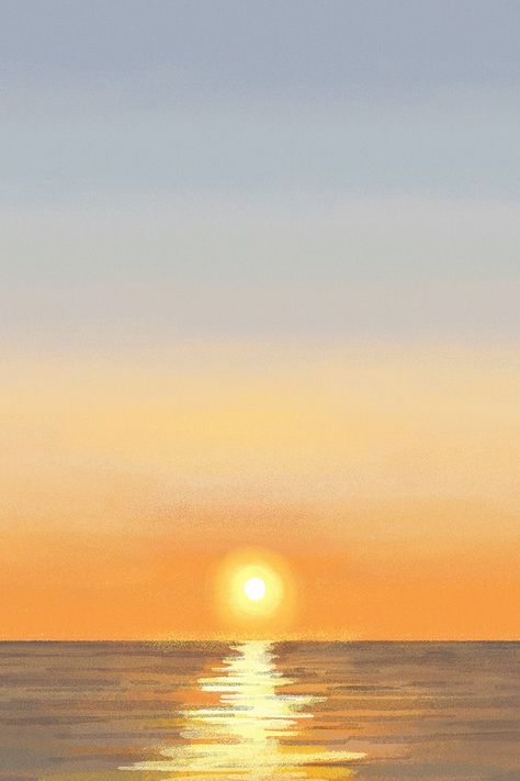 Aesthetic landscape wallpaper, colorful sunset | Premium Photo Illustration - rawpixel Sunrise Painting Acrylic Easy, Aesthetic Landscape Background, Aesthetic Landscape Wallpaper, Background Sunrise, Sunrise Illustration, Horizon Sunset, Sunset Illustration, Painting Sunrise, Sun Background