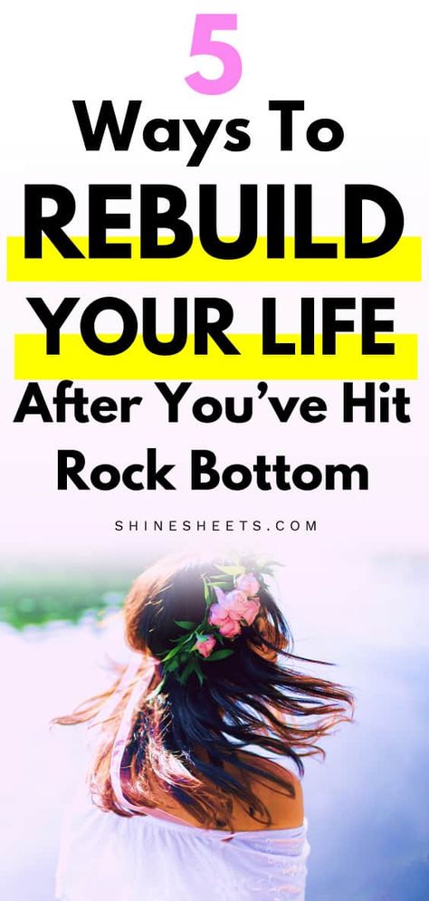 How To Rebuild Your Life After You've Hit Rock Bottom Rock Bottom Quotes, One Word Inspiration, Rebuild Your Life, Word Inspiration, 2022 Goals, Hitting Rock Bottom, Life Right Now, Mental Health Journal, Success Habits