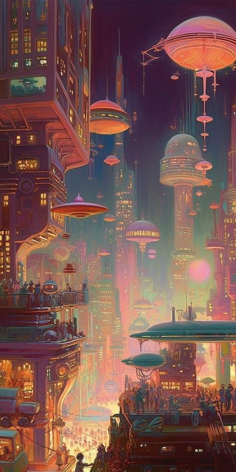 Sci Fi Iphone Wallpaper, Scifi Phone Wallpaper, Scifi Fantasy Wallpaper, Surreal Sci Fi Art, Future Cyberpunk City, Sci Fi Future City, Futuristic Landscape Art, Futuristic Painting Artworks, Cyberpunk Futuristic City