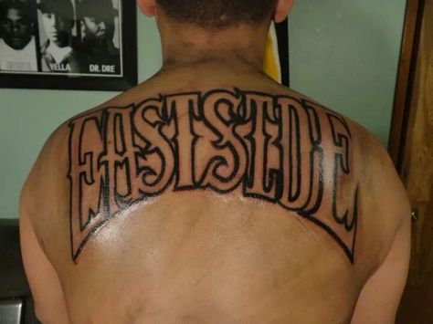 EASTSIDE Eastside Tattoo, East Side Tattoo, Westside Tattoo, Foot Tattoo Quotes, Mom Heart Tattoo, Four Leaf Clover Tattoo, Z Tattoo, Clover Tattoos, Tattoo Prices