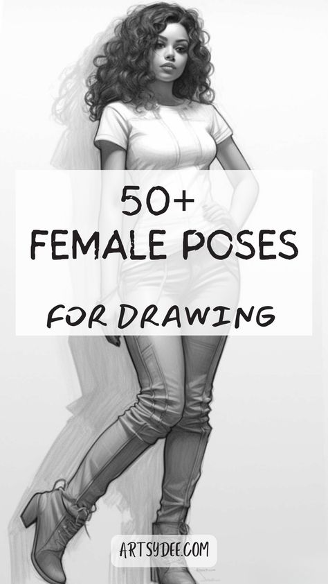 Looking for female pose reference for drawing? Check out our collection of 50+ poses that will help you improve your figure drawing skills. From standing poses to action poses, these references will inspire your next masterpiece. Click now to read the article and start drawing! #femaleposereference #drawingreference #figuredrawing #drawingtips #arttutorials Woman Figure Drawing Reference, Art Model Reference Figure Drawing, Easy Gesture Drawing Poses, Human Anatomy Reference Woman, Drawing Reference Looking Down, Life Drawing Reference Human Figures, Live Drawing Model Pose Reference, Comic Female Drawing, Drawing Gesture Poses