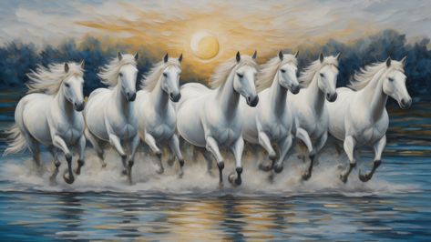 Seven, 7, white horses, running horses, horses, landscape, painting, sun, water, trees, clouds, buy, sell 9 Horses Running Painting, 7 Horses Painting On Canvas, 7 Running Horses Painting, 7 Horses Running Drawing, 7horses Painting, Seven Horses Wallpaper Hd, Seven Horses Painting Hd, 7 Horses Running Painting Full Hd, 7 Horses Running Painting Vastu Hd