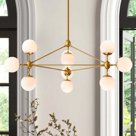 Glass Bubble Chandelier, Frosted Glass Chandelier, Chandelier Store, Sphere Chandelier, Bubble Chandelier, Glass Bubble, Ceiling Light Design, Transitional Living, Geometric Chandelier