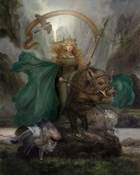 Beautiful Bizarre Curated Exhibition: Serendipity at Haven Gallery Norse Mythology, Annie Stegg, Norse Goddess Of Love, Freya Goddess, Norse Goddess, Norse Myth, Pagan Art, Goddess Of Love, Goddess Art