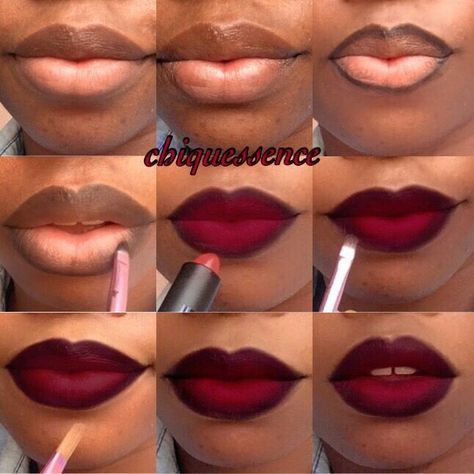 Red & Black Ombré Lips Maquillage Kylie Jenner, Spring Lipstick, Make Up Diy, Lip Tutorial, Makeup Tip, Makeup For Black Skin, Lip Makeup Tutorial, Ombre Lips, Makijaż Smokey Eye