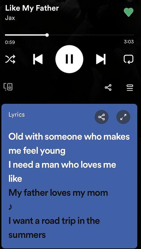 Jax Like My Father Lyrics, Like My Father Spotify, Like My Father Loves My Mom Song, Like My Father Lyrics, Jax Like My Father, Spotify Playlist Lyrics, Playlist Song, Father Songs, Like My Father