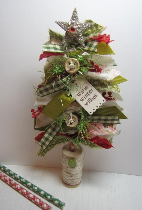 Greenwood Girl Cards: Make it Monday #229 - Fabric Strip Christmas Trees Hello Christmas, Lovely Video, Christmas Fabric Crafts, Make It Monday, Fabric Christmas Trees, Hospital Room, Large Tree, Christmas Tree Crafts, Christmas Ornament Crafts