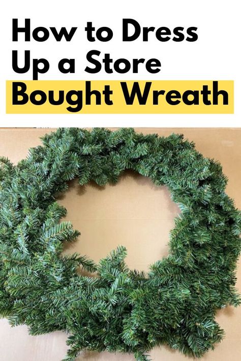 Dollar Store Christmas Wreath, Christmas Reef, Plain Wreaths, Outdoor Christmas Wreaths, Christmas Wreaths Diy Easy, Easy Diy Wreaths, Easy Christmas Wreaths, Christmas Ornament Wreath, Christmas Decorations Wreaths