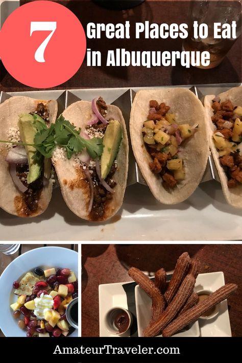 7 Great Places to Eat in Albuquerque Best Restaurants In Albuquerque, Albuquerque Restaurants, New Mexico Travel, New Mexico Vacation, Mexico Restaurants, New Mexico Road Trip, Travel New Mexico, Southwest Travel, Best Mexican Restaurants