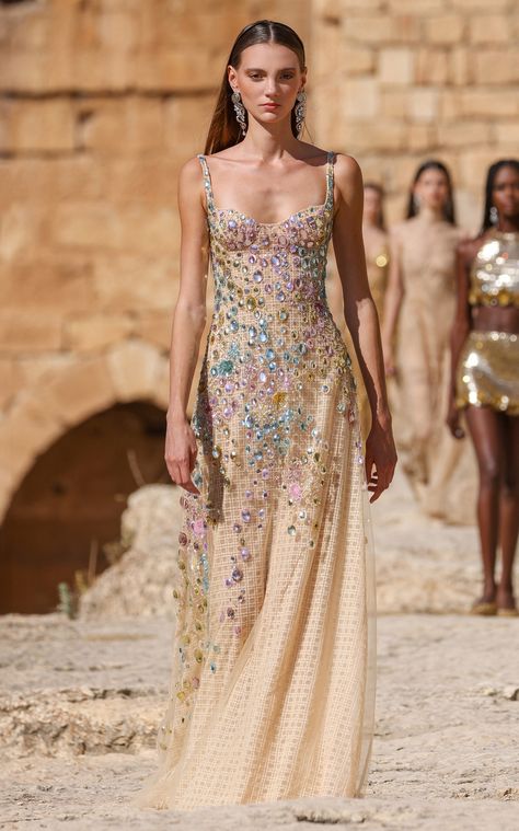 Couture, Georges Hobeika, Romantic Dress, Gala Dresses, Cocktail Party Dress, Spring Summer 2024, Lace Maxi, Lace Maxi Dress, Gorgeous Gowns