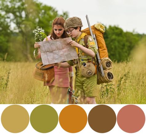 Moonrise Kingdom Color Scheme...pretty much the basis for my whole gorgeous house Tumblr, Wes Anderson Color Palette, Wes Anderson Wedding, Wes Anderson Aesthetic, Wes Anderson Style, Movie Color Palette, Wes Anderson Movies, Wes Anderson Films, Cinema Colours