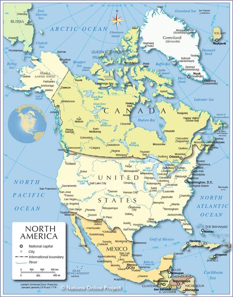 Political Map of North America (1200 px) - Nations Online Project Costa Rica Map, Dominican Republic Map, Wyoming Map, Puerto Rico Map, Map Of North America, Jamaica Map, America Washington, Us State Map, North Carolina Map