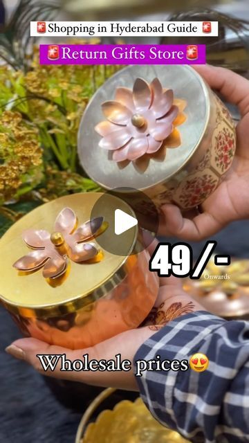 86K views · 1.7K likes | HYDERABAD FOOD BLOGGER | Priya Trips and Tastes on Instagram: "Follow @priyatripsntastes GET for 49/- only   🚨Return Gifts at 49/-🚨onwards in 📍Begum Bazaar, Hyderabad  This store has over 1000s of return gifts made of copper, Brass, Steel, Aluminium etc which are perfect and affordable options for wedding gifts, engagement gifts, house warming gifts or any kind of event.  . . Address and location at the end of reel ❤️  🎁follow @nutristar.global get flat 40/- off 🎁 weddings gifts , housewarming gifts,engagement gift any sort of return gift at very wholesale price.  🎁hotelware, dinner sets of brass ,copper and German silver at 30 to 70% off✨  Follow @priyatripsntastes for updates  Follow @priyatripsntastes for updates  Follow @priyatripsntastes for updates   Wa Brass Return Gifts Indian, Wedding Return Gift Candle, Srimantham Return Gifts Indian, Gruhapravesam Return Gifts, Ganpati Return Gift Ideas, Unique Return Gifts For Wedding, Returns Gifts For Wedding, Return Gift Ideas For Puja, Return Gifts Ideas For Wedding