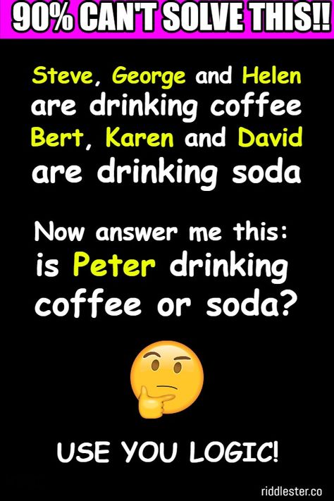 10 logic riddles with answers to test your smarts! Can you solve these clever brain teasers that will put your brain to the test? #brainteasers Brainteasers And Answers, Riddles With Answers Funny Brain Teasers, Brain Teasers And Answers, Riddles With Answers Funny, Picture Puzzles Brain Teasers, Hard Brain Teasers, Logic Riddles, Logic Puzzles Brain Teasers, Puzzle Games Brain Teasers