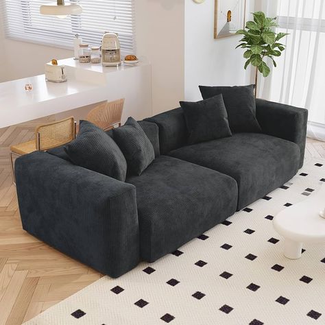 Amazon.com: Sdorens Modular Sectional Sofa, 102.36inch Loveseat Sofa, Corduroy Fabric Upholstered Couch with 4 Pillows, Brown Sofa Couches for Living Room, Office, Apartment : Home & Kitchen Black Couches, U Shaped Sectional Sofa, Upholstered Couch, U Shaped Sectional, Inspire Me Home Decor, Home Addition, Modular Sectional Sofa, Black Sofa, Living Room Sectional