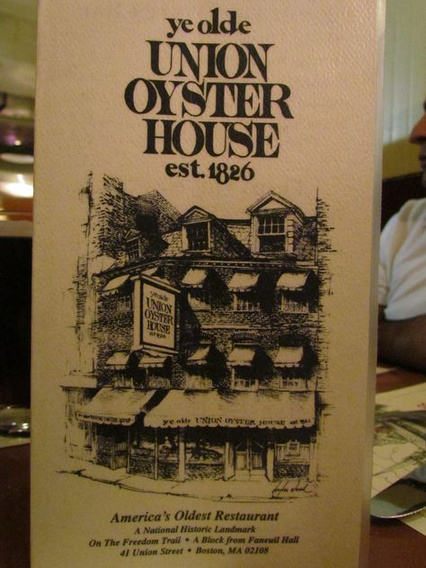 Ye Olde Union Oyster House (41 Union Street Boston Massachusetts ... Clam Chowder Recipe, Clam Chowder Recipes, Oyster House, Raw Bar, Chowder Recipe, Freedom Trail, Menu Cover, Raw Bars, Vacation Memories