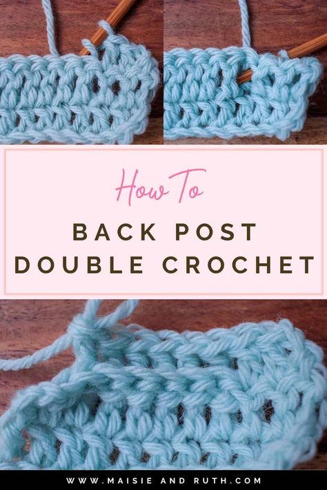 If you’ve previously been intimated by patterns that contain the back post double crochet stitch, fear not! I have an easy step-by-step crochet tutorial for you to follow! #learndifferentcrochetstitches #easytolearncrochetstitches #crochetstitchesforbeginners How To Double Crochet, Crochet Ribbing, Easy Beginner Crochet Patterns, Crochet Newborn Hat, Different Crochet Stitches, Crochet Bookmark Pattern, Crochet Shawl Easy, Quick Crochet Patterns, Back Post Double Crochet