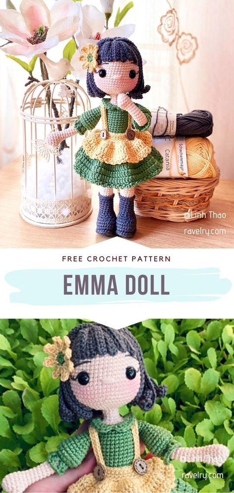 Adorable Amigurumi Dolls - Free Crochet Patterns Amigurumi Patterns, Crochet Doll Patterns, Crochet Doll Clothes Free Pattern, Crochet Doll Clothes Patterns, Doll Amigurumi Free Pattern, Crochet Toys Free Patterns, Diy Crochet Patterns, Crochet Doll Tutorial, Doll Patterns Free