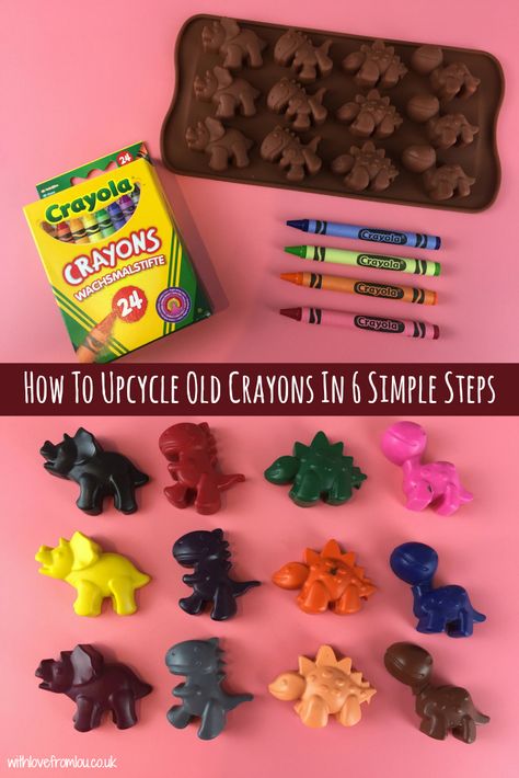 How to Upcycle Old Crayons in 6 Simple Steps Summer Crafts, Upcycled Crafts, Crayon Crafts, Broken Crayons, Astuces Diy, Craft Activities, Repurpose, Kids Crafts, Projects For Kids