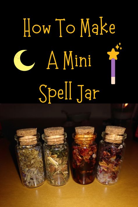 DIY Craft: Mini Spell Jar – Lotus Laura Witch Jars Diy, Wish Jar, Happiness Spell, Witches Jar, Mini Glass Jars, Jar Spells, Wiccan Crafts, Witch Bottles, Easy Spells