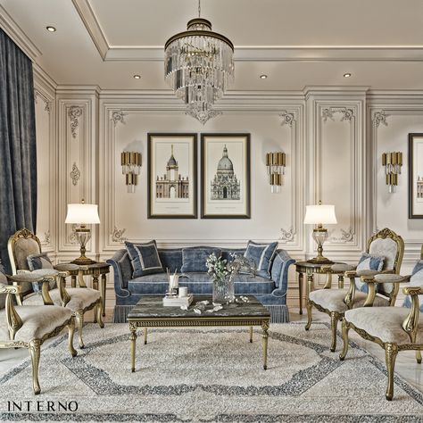 Neo Classic Interior Design Luxury, Luxury Reception Room, Classic Reception Interior, Neo Classical Living Room, Neo Classic Interior Design, Neo Classical Interiors, New Classic Interior, Classic Interior Design Luxury, Neo Classic Interior