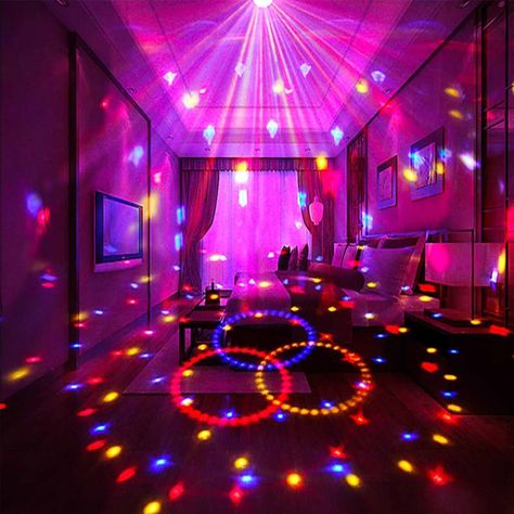 Sound Activated Party Lights Mirror Ball Lamp With Remote Control Dj Lighting, Rgb Disco Ball, Strobe Lamp 7 Modes Stage Par Light For Home Room D... Disco Ball Party, Stage Lighting Design, Dj Lights, Disco Ball Light, Club Birthday, Dance Party Birthday, Led Party Lights, Karaoke Room, Led Stage Lights