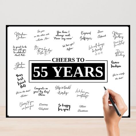 12x16 Black 55th Birthday Decorations for Men or Women, Signing Board Guest Book, Funny 55th Birthday Gifts, Sign in Poster for Fifty Fifth Birthday, Anniversary, Retirement Decor (12x16 Unframed) Retirement Decor, Funny 60th Birthday Gifts, 40 Birthday Signs, Funny 50th Birthday Gifts, 80th Birthday Decorations, Book Funny, 70th Birthday Decorations, 18th Birthday Decorations, 60th Birthday Decorations