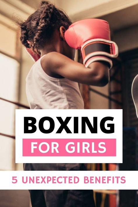 A young girl wearing pink gloves practices boxing Benefits Of Boxing Workout, Boxing Benefits For Women, Benefits Of Boxing For Women, Boxing Fitness Women, Women Boxing Aesthetic, Boxing For Kids, Boxing For Women, Kid Workouts, Boxing Benefits