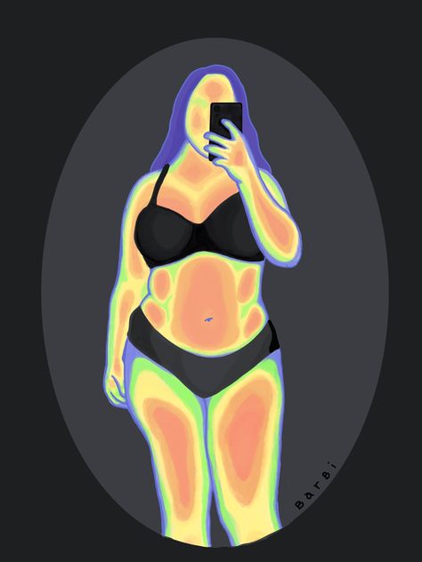 thermal body painting - procreate Body Temperature Painting, Thermal Body Painting, Temperature Painting, Painting Procreate, Plus Size Bodies, Body Temperature, Curvy Body, Marker Art, Body Painting