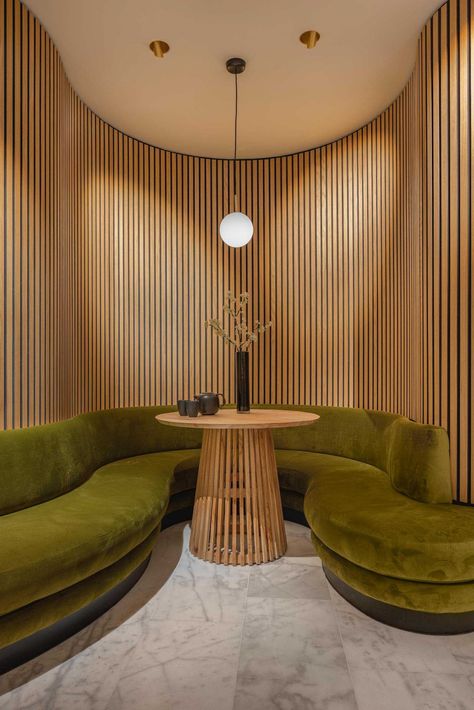 Curved Banquette, Architecture Restaurant, Curved Furniture, Curved Bench, Dog Home Decor, Online Interior Design Services, Booth Seating, Wall Seating, Curved Walls