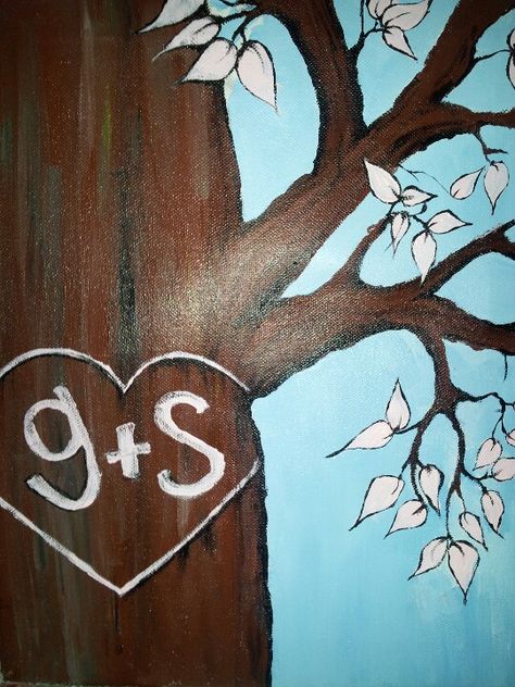 Couple Painting Gift Ideas, Wedding Painting Gift Canvases, Marriage Painting Ideas, Things To Paint On Canvas For Boyfriend, Anniversary Painting Ideas, Anniversary Drawings, Anniversary Painting, Couples Painting, Dyi Painting