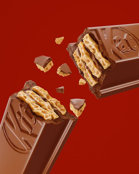 3d Blender, Red Chocolate, Food Png, Illustration Advertising, Premium Chocolate, Graphic Design Lessons, Kit Kat, Creative Ads, Blender 3d