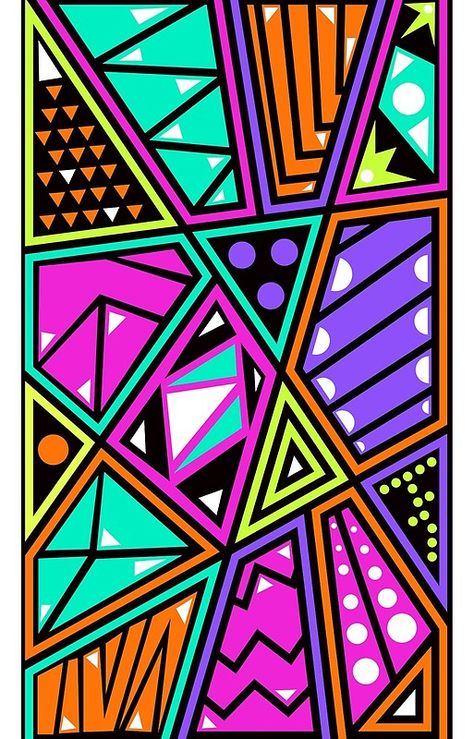 Crazy Bright Shapes Cool Patterns To Paint, Crazy Prints, Patterns Aesthetic, Abstract Pattern Art, Memphis Art, Bright Colors Art, Colourful Patterns, Geometric Shapes Art, Wallpapers Phone