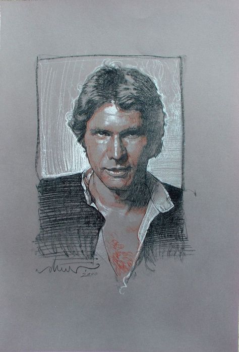 Han Solo Art, Drew Struzan, Starwars Art, Star Wars Painting, Art Biz, American Illustration, 인물 드로잉, Star Wars Artwork, Han Solo