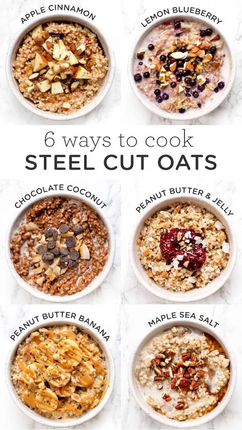 How to cook steel cut oats in the instant pot - with 6 different healthy, delicious recipes! You’ll LOVE how quick it is to make these vegan recipes for breakfast! #steelcutoats #steelcutoatrecipe #howtocookoats Vegan Recipes For Breakfast, Resep Oatmeal, Smoothie Bowl Vegan, Steel Cut Oats Recipe, Resep Diet Sehat, Healthy Delicious Recipes, Breakfast Bowls Recipe, Overnight Oat, Resep Diet