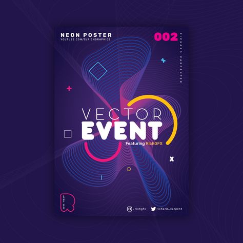 In this weeks Adobe Illustrator tutorial, I will be showing you how to create a Neon Abstract Poster Design using Adobe Illustrator. In this Illustrator tutorial, we’ll cover creating the abstract effect using the blend tool and various other effects and techniques which you can apply to other shapes and projects when using Adobe Illustrator. Blend Tool Poster, Blend Tool Illustrator Design, Abstract Poster Design, Tool Poster, Neon Abstract, Blend Tool, Adobe Illustrator Tutorial, Adobe Illustrator Graphic Design, Adobe Illustrator Tutorials