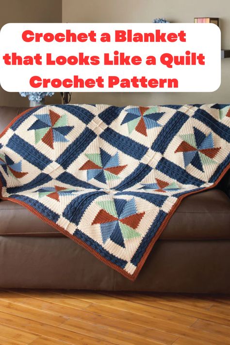 Crochet a blanket to make it look like a quilt Quilt Like Crochet Blanket, Free Crochet Along Patterns, Quilt Style Crochet Blanket, Crochet Quilt Blocks, Crocheted Quilt Patterns, Crochet Quilt Pattern Free, Block Blanket Crochet, Crochet Baby Blanket Boy, Crochet Afghan Squares