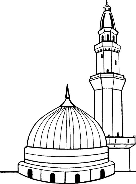 Kaaba Outline Coloring Page Croquis, Basic Art Techniques, Ramadan Coloring, Pattern Sketch, Islamic Art Canvas, Kindergarten Art Projects, Art Activities For Toddlers, Mosque Art, Arabic Names