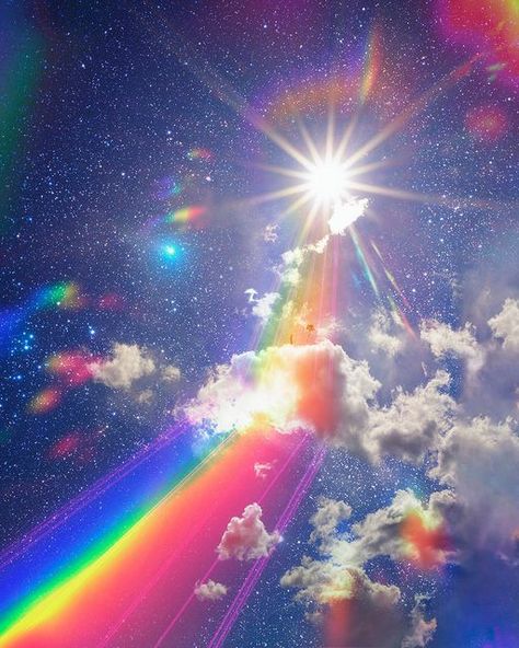 Clouds And Rainbows, Wallpaper Sky, New Retro Wave, Dreamcore Weirdcore, Rainbow Aesthetic, Postcard Template, Rainbow Wallpaper, Sun Is Shining, Rainbow Art