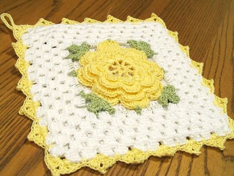 Hot Pads Diy, Potholder Patterns Free, Crochet Thread Patterns, Vintage Potholders, Potholder Loom, Crochet Potholder, Crochet Potholder Patterns, Crochet Hot Pads, Potholder Patterns