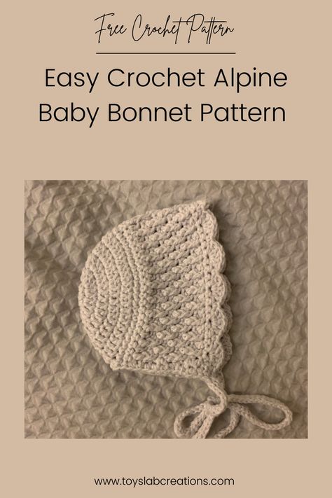 Baby Girl Hats Crochet Pattern, Crochet Projects For Newborns, Crochet Hat For Newborn, Newborn Baby Bonnet Crochet Pattern Free, Easy Crochet Bonnet, Free Bonnet Crochet Pattern, Crochet Doll Bonnet Free Pattern, Bonnet Pattern Crochet, Newborn Crochet Bonnet Pattern Free