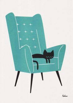 300 Cat portraits ideas in 2022 | cat art, cat portraits, cats illustration Vintage Graphic Design, Coworking Space Design, Comfy Chair, New Home Cards, Hand Carved Stamps, Good Luck Cards, Riso Print, Risograph Print, New Baby Cards