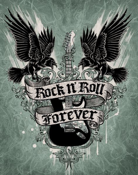 Rock n Roll Forever - Rock n Roll Will Never Die Muzică Rock, Rock N Roll Art, Rock Band Posters, Geniale Tattoos, Live Rock, Rock N’roll, Rock N Roll Music, Kid Rock, Love Rocks