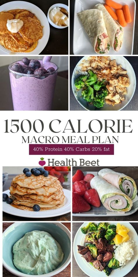 This printable 7 day macro friendly healthy meal plan is 1500 calories, 150 grams of protein, 150 g carbs, and 40 g of fat. Print this meal plan for new healthy meal ideas, the shopping list, and the recipes! 1200 Calorie Diet Meal Plans, 1500 Calorie Diet, 1500 Calorie Meal Plan, Protein Meal Plan, Macro Meal Plan, Macro Nutrition, Plats Healthy, Macros Diet, Best Diet Foods