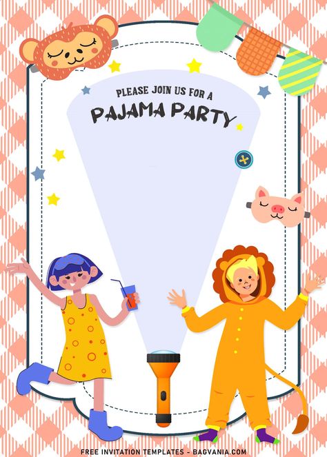 Cool 8+ Pajama Party Invitation Templates To Celebrate Your Kid's Birthday #free #freeinvitation2019 #birthday #disney #invitations #invitationtemplates Pajama Party Kids, Pajama Party Birthday, Pajama Birthday Parties, Party Invitation Templates, Pretty Halloween Costumes, Birthday Free, Invitation Card Birthday, Fun Invitations, Disney Invitations