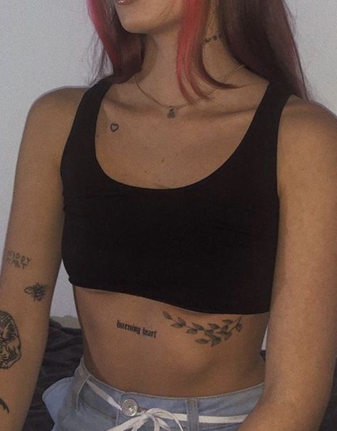 Side Torso Tattoos For Women, Torso Tattoos For Women, 500 Tattoo, Side Body Tattoos, Tattoo Artist Tattoo, Small Girly Tattoos, Small Chest Tattoos, Torso Tattoos, Writing Tattoos