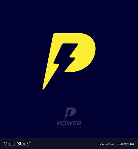 Power On Logo, Power Logo Design, Electricity Logo, Max Logo, Thunder Logo, P Monogram, Powerful Logo, Logo P, Lightning Logo