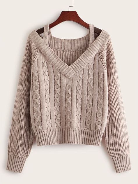 Gilet Long, Solid Sweaters, Off Shoulder Sweater, Cold Shoulder Sweater, Acrylic Fabric, Simple Trendy Outfits, 여자 패션, Cute Sweaters, Teenage Fashion Outfits