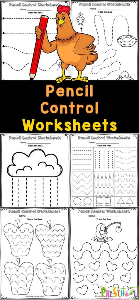 Grab these super cute pencil control worksheets to help toddler, preschool, pre-k, and kindergartne age students improve their fine motor skills while having fun with cute preschool worksheets. These free pencil control sheets include a wide variety of activities to keep kids excited to work out their fingers and hands! Simply download the printable pencil control worksheets pdf to play and learn! Pre K Tracing Worksheets, Preschool Art Worksheets, Fun Preschool Worksheets Free Printable, Pencil Tracing Worksheet, Pre Writing Activities For Preschoolers, Dot Worksheets Preschool, Preschool Pencil Control Worksheets Free, Pre Handwriting Worksheets, Vpk Worksheets Free